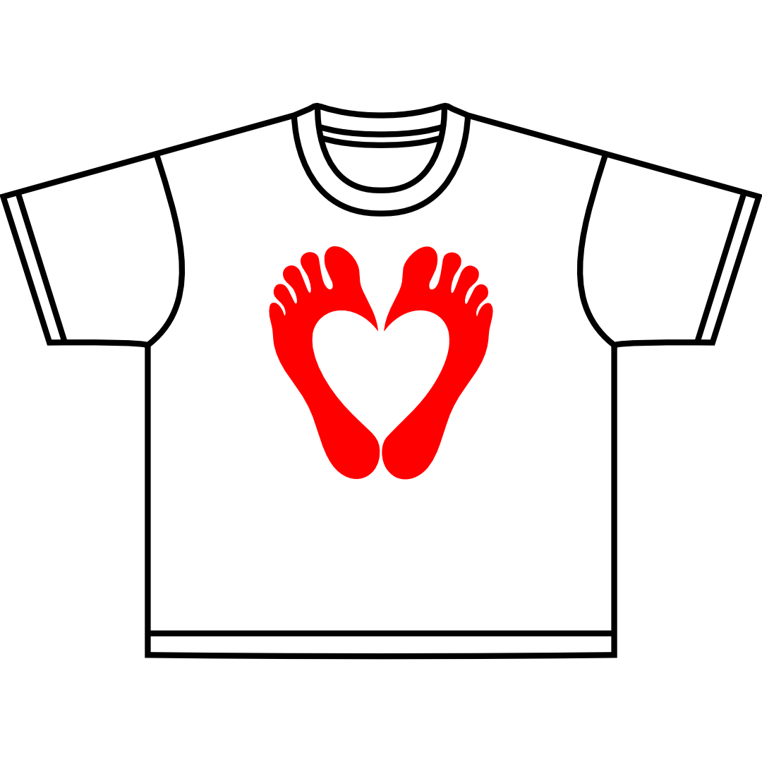 i heart feet tee